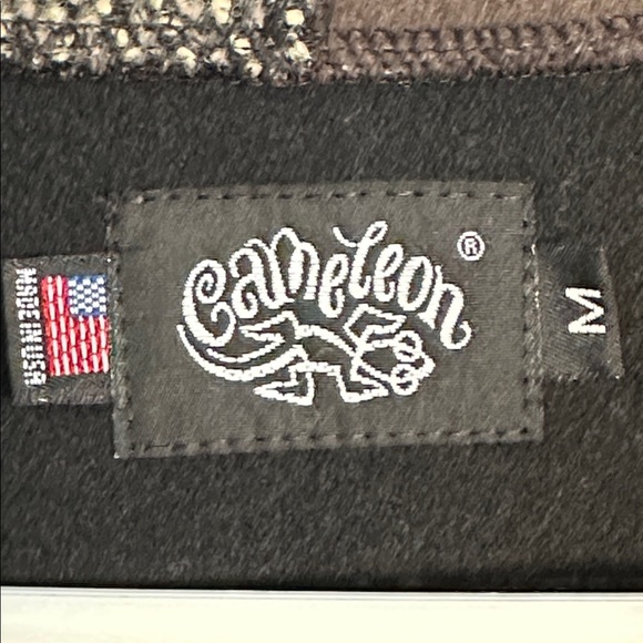 Women’s Cameleon Brown & Black Patchwork Wool Cardigan Jacket Size Medium - Picture 5 of 7